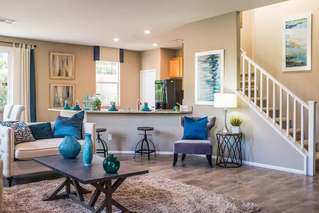 vinyl plank flooring in a living room